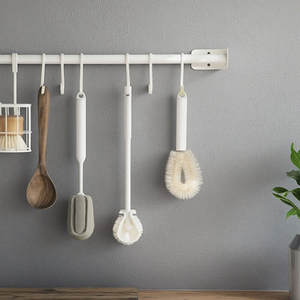 Brosse <span class=keywords><strong>de</strong></span> nettoyage multifonctionnelle en silicone écologique PP pour la cuisson/la cuisson/le barbecue Tête pliable à long manche en plastique - Product Image 3