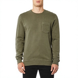 Sudaderas de Hombre Color Caqui Sólido 100% Algodón, Personalizadas, Tallas Grandes, Tejidas para Invierno, con Bolsillo Pequeño, Cómodas - Product Image 1