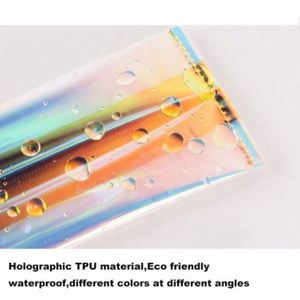 Sac de rangement pour cosmétiques en TPU holographique imperméable pour femmes, étui de voyage pour maquillage avec fermeture éclair - Product Image 5