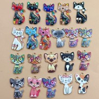 Mécanique de dessin animé créative et mignonne pour accessoires de bijoux DIY, alliage de zinc imprimé par technique de goutte d'huile