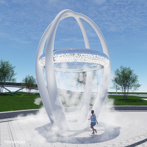 Escultura de Metal Vincentaa, anillo de niebla de agua personalizado, instalación artística, escultura grande utilizada para la plaza del parque al aire libre - Product Image 2