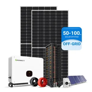 Sistema de energía solar fuera de la red 50kw 60kw 100kw 70kw 80kw sistema de energía solar fuera de la red sistema completo de paneles solares para HOM