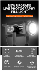 Lumières de prise de vue vidéo professionnelles 220V 300W Super lumineux Dimmable photographie Led Cob éclairage continu pour photographe - Product Image 6