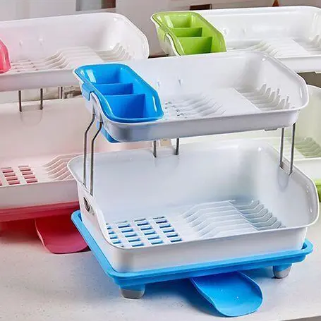 New Wholesale Best-selling Plastic Kitchen Drain Dish Storage Rack Color box packaging
