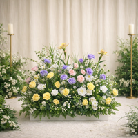 Bouquet de fleurs artificielles, arrangement floral artificiel pour mariage, fête, banquet, décoration de table à la maison ou au bureau