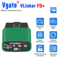 Vgate VLinker pour scanner OBD2 avec prise en charge J2534 et ELM 327 pour Android/iOS Vert/Noir