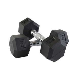 Haltères hexagonaux en gros pour l'exportation, équipement <span class=keywords><strong>de</strong></span> fitness portable en PVC moulé et recouvert <span class=keywords><strong>de</strong></span> caoutchouc pour la musculation - Product Image 2