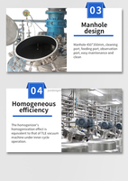 Homogénéisateur émulsifiant sous vide de type fixe 200L pour la fabrication de crèmes cosmétiques, lotions, crèmes de soin, shampoings et pâtes