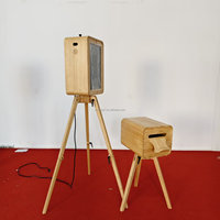 Machine photomaton portable rétro à double face en bois avec appareil photo et imprimante, style Surface Pro, pour iPad et DSLR