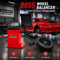 Machine d'équilibrage de roues YuanMech B655 LED, équipement professionnel d'alignement de roues de haute précision, affichage numérique, garantie de 14 mois