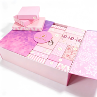 Boîte de calendrier de l'avent de Noël, calendrier de compte à rebours de 25 jours, boîte cadeau rigide rose or, boîte surprise de Noël avec 25 mini-boîtes