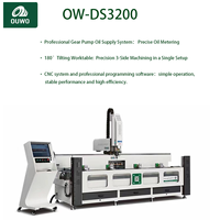 Machine de perçage et de fraisage CNC à 4 axes OUWO 3200 mm en alliage d'aluminium avec table inclinable pour perçage de profilés UPVC et cuivre