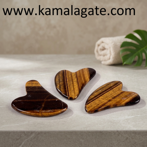 Hecho a mano y pulido Natural Tiger Eye Crystal Masajeador facial Piedra semipreciosa Guasha Tool - Product Image 2