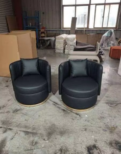 Sillón Giratorio Moderno y Cómodo de Alta Calidad, Base de Metal, Tapicería de Terciopelo, Sillón para Sala de Estar - Product Image 3