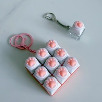 Porte-clés Patte de Chat Mignonne en Silicone, Jouet Anti-Stress Lumineux pour Clavier Mécanique, Écologique et Durable, Cadeau Anti-Stress