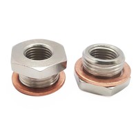 Adaptor Filter Bahan Bakar Universal M18*1.5 Ke M12*1.25 Sambungan Berulir Baja Tahan Karat Mesin CNC Presisi Tinggi dengan Gasket Tembaga