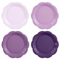 Ensemble de 24 assiettes en papier et serviettes rondes violettes solides de 10 pouces, jetables, pour 24 invités, pour la décoration de fête d'anniversaire