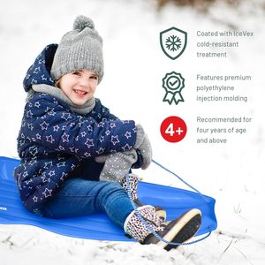 Toboggan en plastique souple <span class=keywords><strong>pour</strong></span> adultes et enfants, idéal <span class=keywords><strong>pour</strong></span> la descente en neige, <span class=keywords><strong>pour</strong></span> 2 personnes maximum, avec poignées de traction - Product Image 6