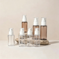Flacon pompe cosmétique de luxe en PETG transparent 30ml 50ml 60ml pour soins de la peau, flacon pulvérisateur vide, fabricant d'emballages