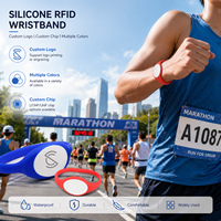 Bracelet en silicone RFID NFC 13,56 MHz pour marathons, chronométrage précis, étanche, confort total, sans batterie
