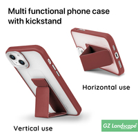 Vente en gros de couverture de support pliable de téléphone portable personnalisé boutons galvanisés poignée de doigt étui de téléphone portable antichoc mat doux