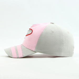 Casquette de baseball brodée rose et <span class=keywords><strong>gris</strong></span> porte-bonheur, casquette snapback ajustable en coton vieilli pour <span class=keywords><strong>femme</strong></span> - Product Image 4