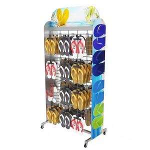 <span class=keywords><strong>Zapatillas</strong></span> de rejilla de alambre de Metal modernas ecológicas personalizadas de fábrica certificada, estante de exhibición de pie de un solo lado, fácil montaje - Product Image 6