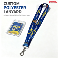 Lanière personnalisée en polyester pour badge d'identification avec porte-badge et mousqueton pour employés de bureau et cartes d'identité professionnelles