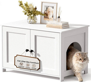 Mueble para Caja de Arena para Gatos, a Prueba de Perros, Gabinete Oculto para Baño de Gatitos, Entrada Baja, Cajas de Madera para Gatos, Control de Olores - Product Image 1