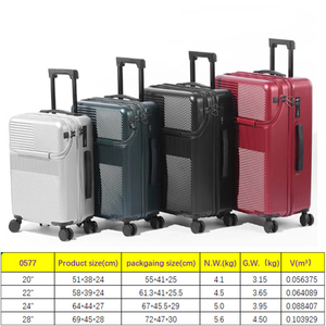Valise de cabine professionnelle durable de 20 pouces avec roulettes, légère, port de chargement USB, porte-gobelet, ouverture frontale, design moderne, anti-vol. - Product Image 5