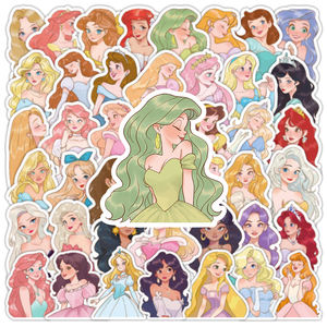 Paquete de 50 Pegatinas de Princesas de Dibujos Animados para Niñas, Logotipo Personalizado, Vinilo Impermeable, Pegatinas Kawaii para Diario, Álbum de Recortes, Decoración del Hogar - Product Image 2
