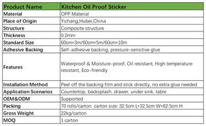 <span class=keywords><strong>Film</strong></span> Adhésif Écologique Anti-Huile, Imperméable et Thermorésistant pour Carrelage de Cuisine et Protection Murale de la Cuisinière (Vente en Gros) - Product Image 5