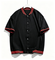 Maillot de baseball décontracté unisexe personnalisé à col en V, brodé et imprimé, style américain, en coton, grande taille, avec boutons-pression, ODM