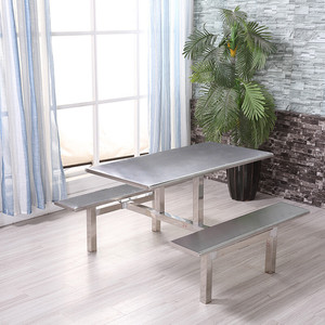 Stainless Steel Dining <b>Table</b> Oblong Durable Restaurant <b>Table</b> For School Factory Canteen Multi Person Seating - Product Image 2