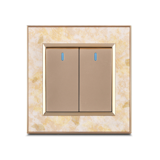 Hot Selling Acrylic Panel 2 Gang 1 Way 2 Way Wall Switch Interrupteur Switch