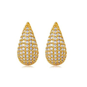 ต่างหูทรงหยดน้ำสไตล์โบฮีเมียน ดีไซน์หรูหรา ตกแต่งด้วยทอง 18K ชุบทองแดง เหมาะสำหรับผู้หญิงในโอกาสหมั้นและวันครบรอบ - Product Image 1