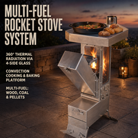 Kompor Roket Portabel Premium dengan Desain Pembakaran Efisien Tinggi untuk Berkemah dan Memasak di Luar Ruangan