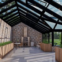 Verrière résidentielle à toit triangulaire à pignon long sur mesure, avec double vitrage trempé Low-E, pour jardin d'hiver