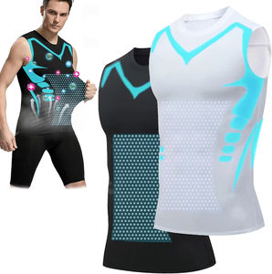 Wholesale Ionic Shaping <b>Vest</b> for Men Ice-Silk Slimming Body Shaper Compression Shirts Top Tummy Control Sleeveless Fitness Shirt - Product Image 1