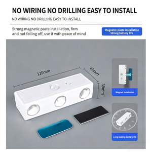 LED Six Cat Eyes Human Body Sensing Three-Color Background Night <b>Light</b> for <b>Corridor</b> Hallway Bedroom - Product Image 6