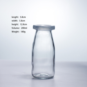 Bán Buôn Dày Glass Chai Nước Giải Khát Với Phẳng Sắt Bìa Sử Dụng Cho Sữa Tươi Sữa Chua Trà Sữa Tequila Rỗng Chai Nước Trái Cây - Product Image 2