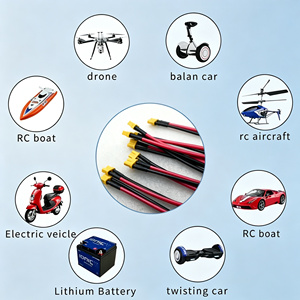 Kabel Konektor Elektronik Berinsulasi PTFE 12AWG untuk Pasokan Baterai RC, Perakitan Kabel Kustom, Kabel Konektor XT60H-F 2 Pin - Product Image 4