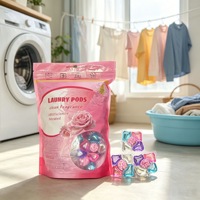 Perles de gel lessiviel 5-en-1 en sachet à cinq compartiments, parfum longue durée, pour un nettoyage et une fragrance durables