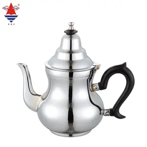 Théière marocaine en acier inoxydable avec poignée en bakélite noire, 1,3 L et 1,6 L, pour café turc, thé, bouilloire, pot à eau - Product Image 1