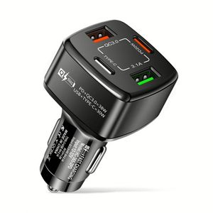Chargeur de voiture 4 en 1 38W PD+QC3.0 2USB 3.1A+2PD 20W Charge rapide Chargeur de téléphone de voiture - Product Image 1