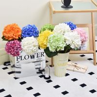 Bouquet d'hortensias artificiels de luxe aspect naturel, effet mouillé, pour centre de table et décoration de vase à domicile (vente en gros)