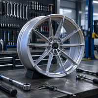 Nouvelle jante en alliage d'aluminium à 10 doubles rayons, finition usinée argentée, pour pneus de voiture PCR