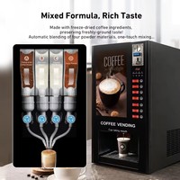 Distributeur automatique de café multifonctionnel commercial, 4 saveurs, mélangeur, à monnayeur, station de café libre-service sans personnel