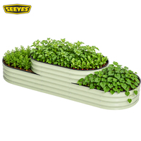 Bac à plantes ovale surélevé à plusieurs niveaux, vert, thermolaqué, épaisseur 0,6 mm, en acier galvanisé, pour jardin commercial et usine de plantoirs