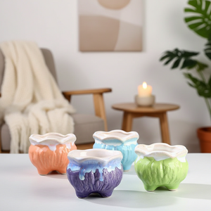 Vente en gros de petits pots de fleurs en céramique <span class=keywords><strong>artificielle</strong></span> pour plantes succulentes, pour la maison et le jardin - Product Image 5